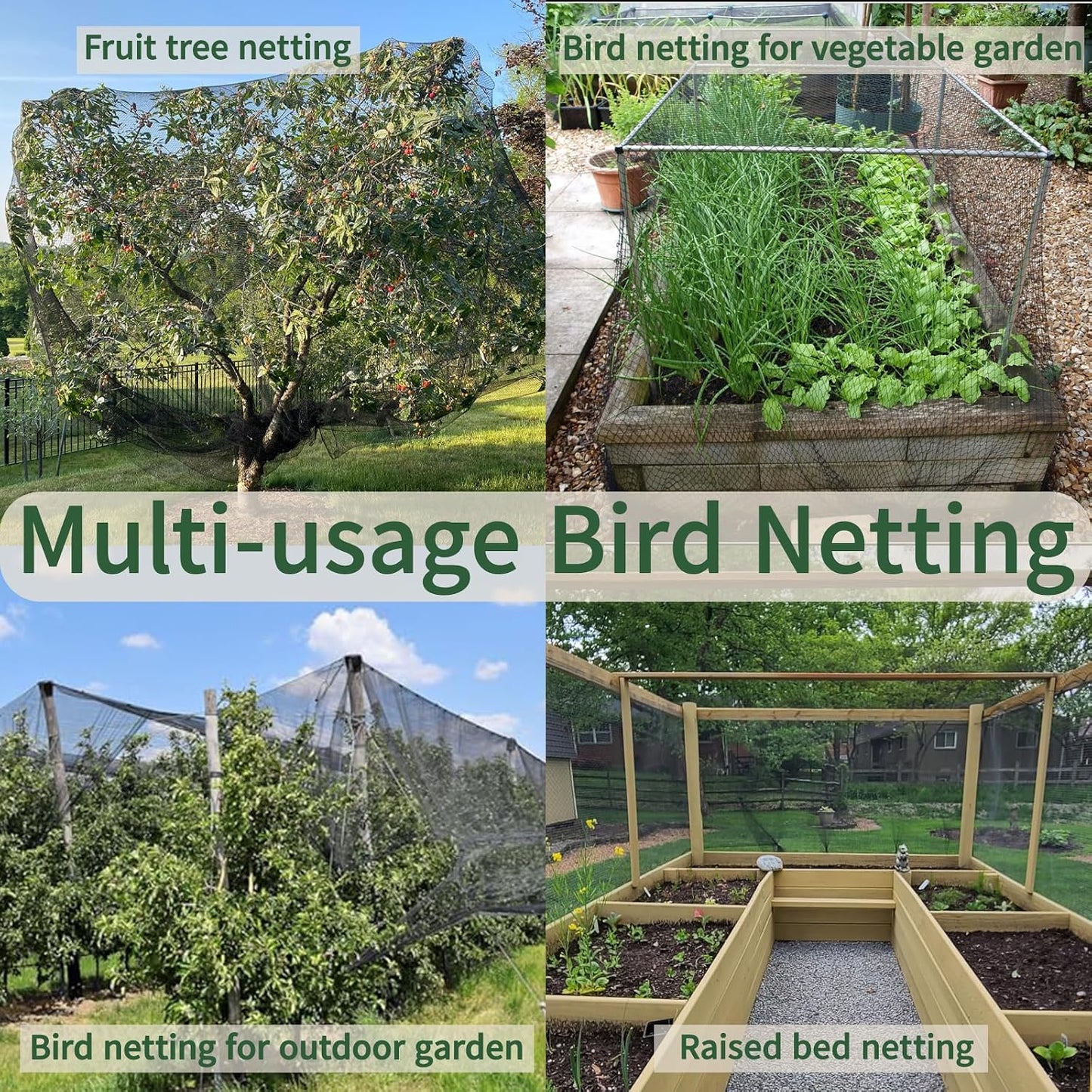 7.5x100ft Bird Netting for Chicken Coop, 1/2" Mesh Chicken Netting Cover