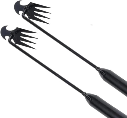Manual Weed Puller Tool, 2 Pack, 16 Inch 4 Prong Long Handle