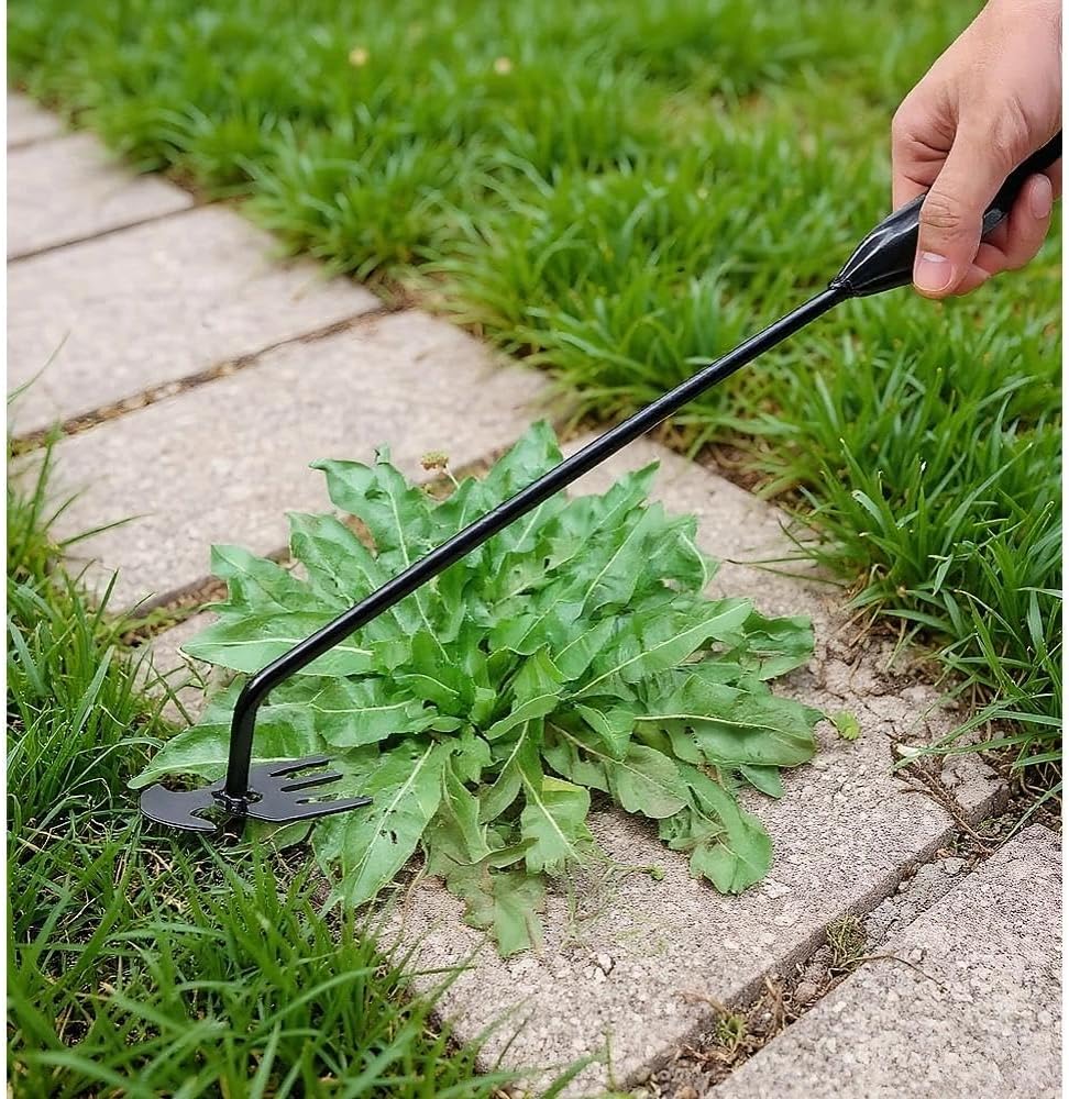 Manual Weed Puller Tool, 2 Pack, 16 Inch 4 Prong Long Handle