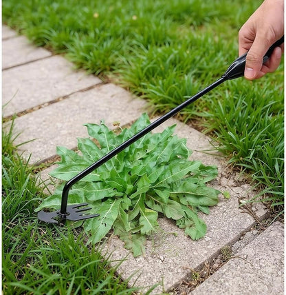 Manual Weed Puller Tool, 2 Pack, 16 Inch 4 Prong Long Handle