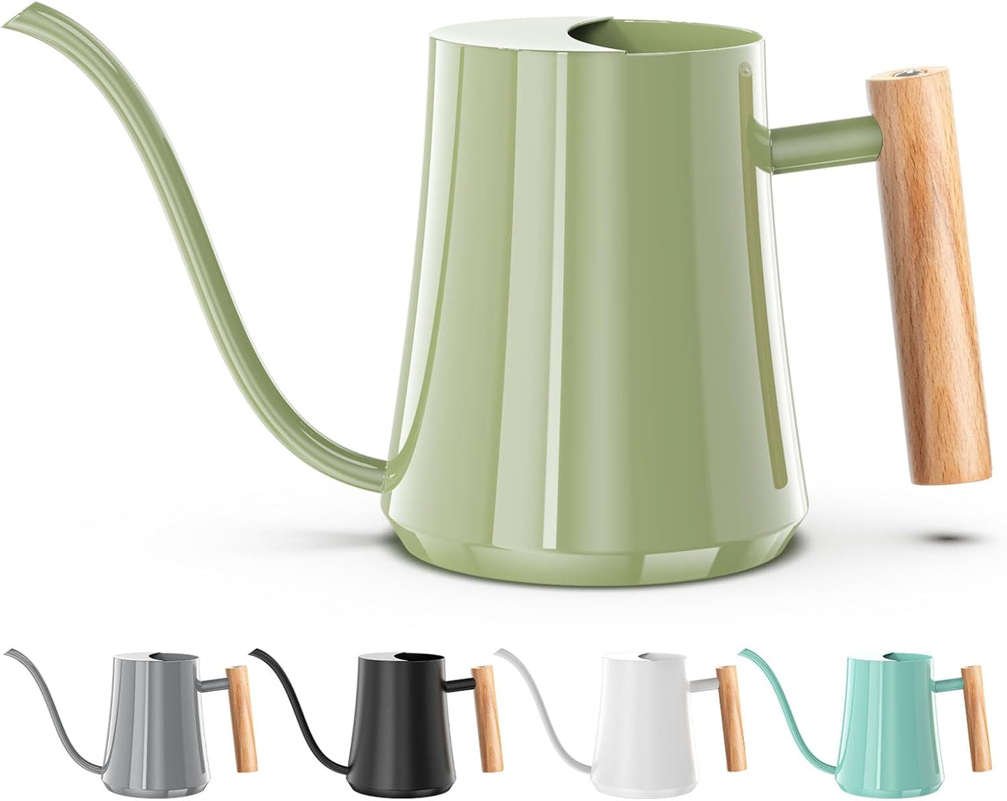 1L/35oz Metal Watering Can Indoor with Long Spout, Sage Green