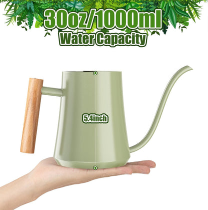 1L/35oz Metal Watering Can Indoor with Long Spout, Sage Green