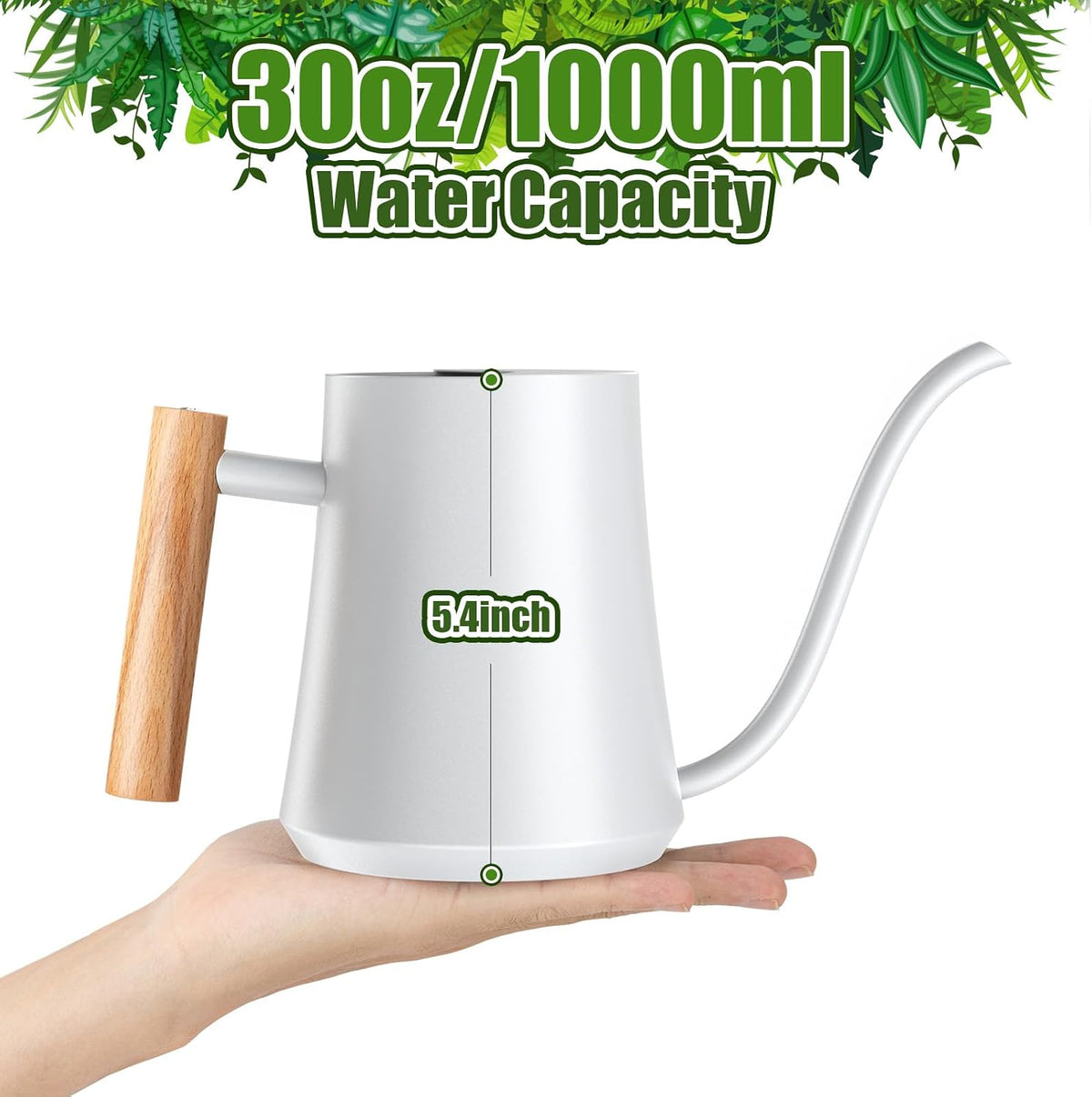 1L/35oz Metal Watering Can Indoor with Long Spout, Sage Green