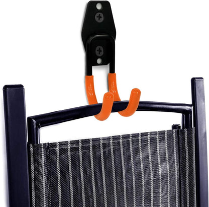 2 Pack Garage Storage Utility Hooks，Garage Garden Tool Organizer，Steel Wall Mount Hooks, Garden Small U Hooks (Black)
