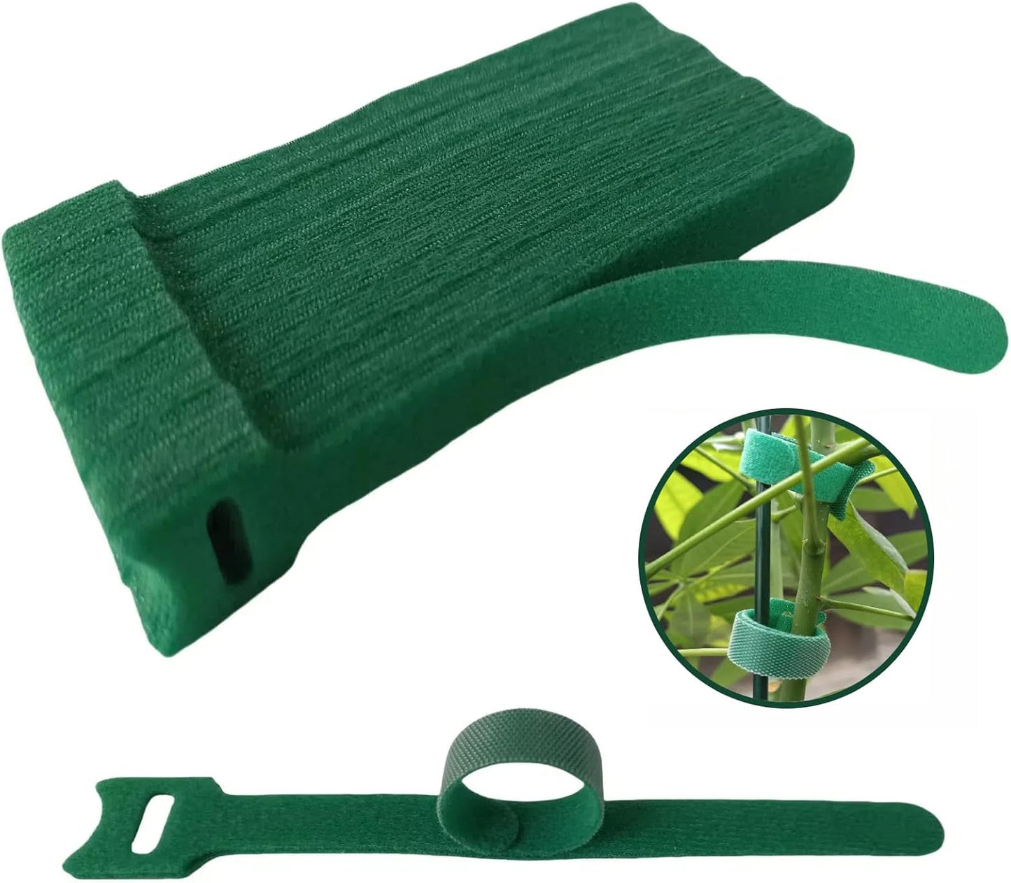 100Pcs 6-Inch Green Reusable Adjustable Plant Ties & Garden Tape