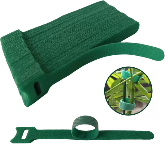 100Pcs 6-Inch Green Reusable Adjustable Plant Ties & Garden Tape