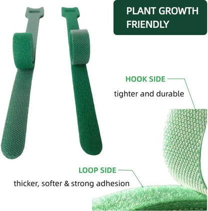 100Pcs 6-Inch Green Reusable Adjustable Plant Ties & Garden Tape