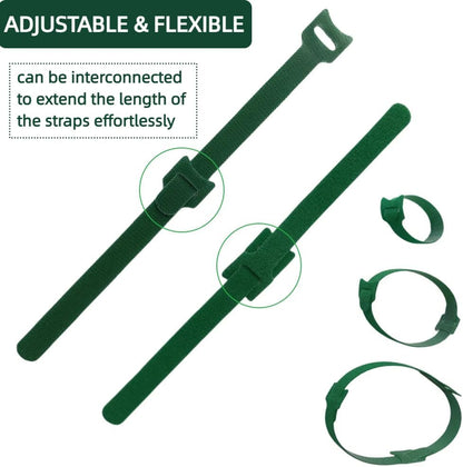 100Pcs 6-Inch Green Reusable Adjustable Plant Ties & Garden Tape