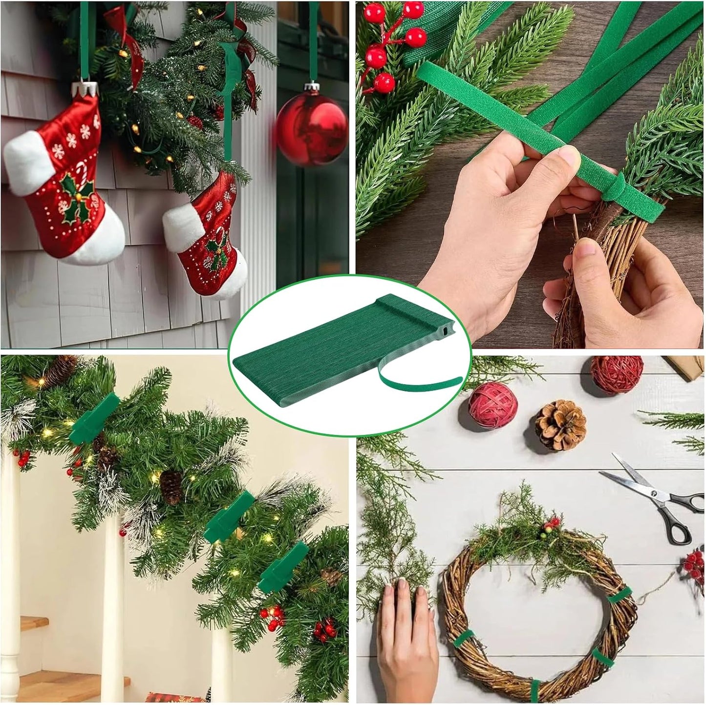 100Pcs 6-Inch Green Reusable Adjustable Plant Ties & Garden Tape