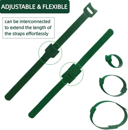 100Pcs 6-Inch Green Reusable Adjustable Plant Ties & Garden Tape