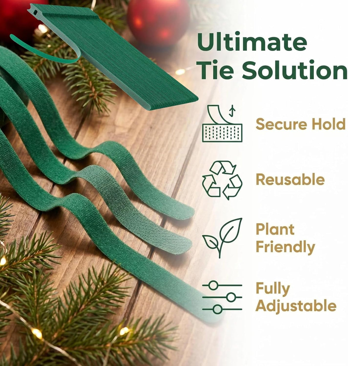 100Pcs 6-Inch Green Reusable Adjustable Plant Ties & Garden Tape