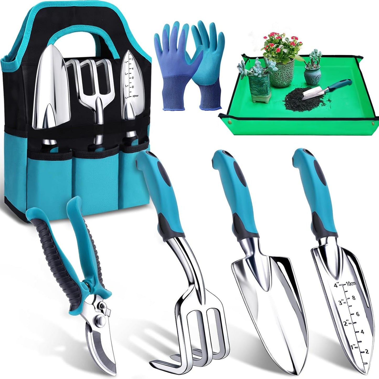 Kynup Garden Tool Set, Heavy Duty Aluminum Gardening Tools with Storage Bag