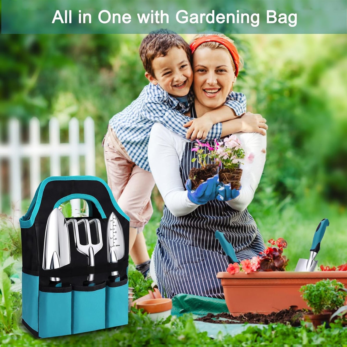 Kynup Garden Tool Set, Heavy Duty Aluminum Gardening Tools with Storage Bag