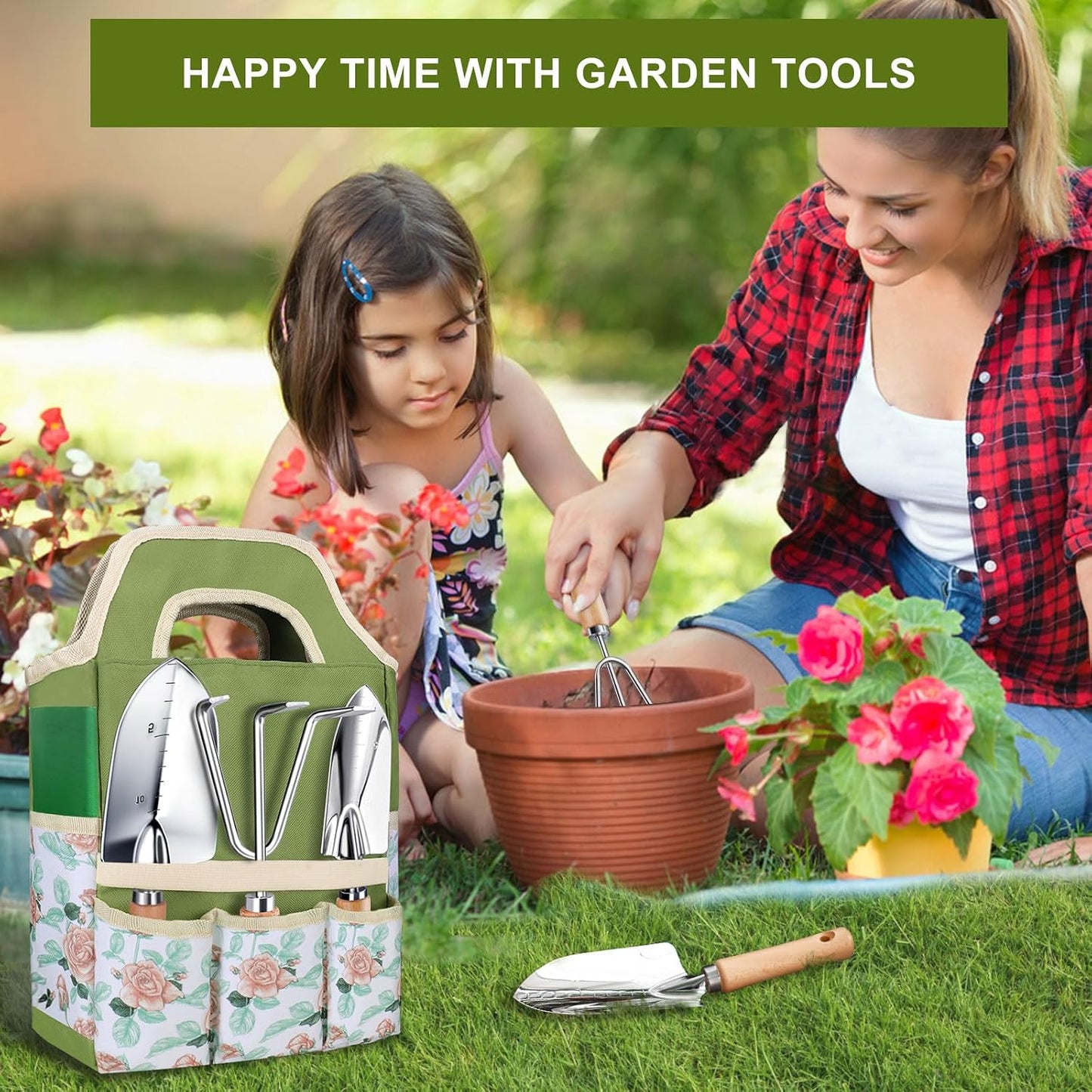 Kynup Garden Tool Set, Heavy Duty Aluminum Gardening Tools with Storage Bag