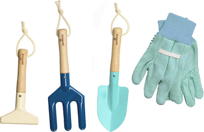 Gardening Set, Tool Kit, for Kids, STEM, Includes Tote Bag, Spade, Watering Can, Rake, Fork, Trowel and Gloves (Sunshine)