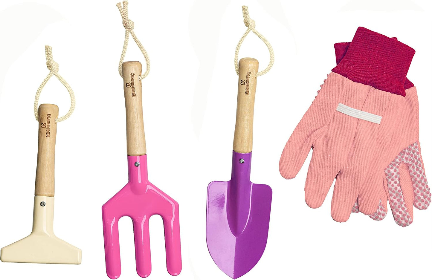 Gardening Set, Tool Kit, for Kids, STEM, Includes Tote Bag, Spade, Watering Can, Rake, Fork, Trowel and Gloves (Sunshine)