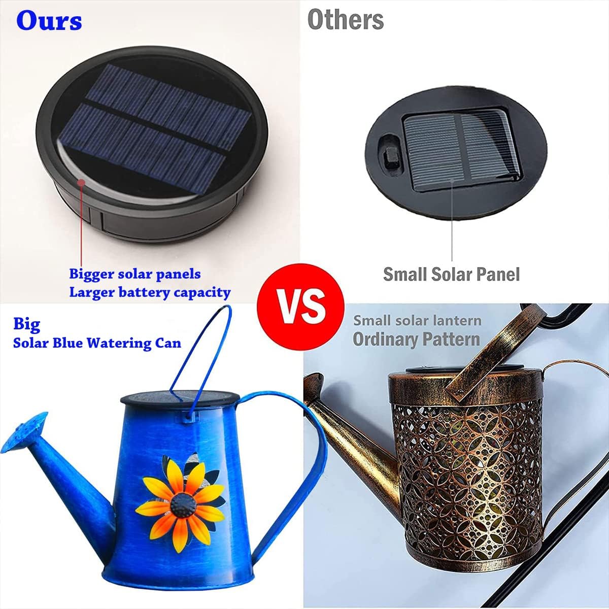 Solar Watering Can Lights with Metal Cat Stake for Garden decoration