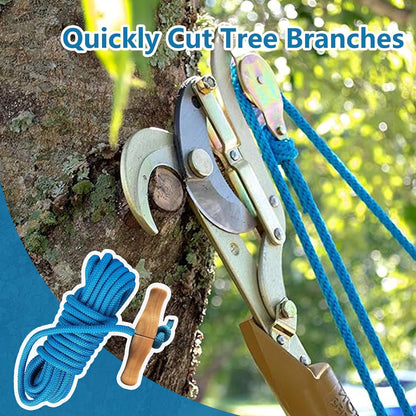 PR-20 Tree Pruner Rope Replacement Kit (20ft) Compatible with Jameson Fiscar Big Mouth Manual Pole Saw & Tree Pruner - Wooden Handle, Diameter Rope - Tree Trimmers Long Handle Pruner