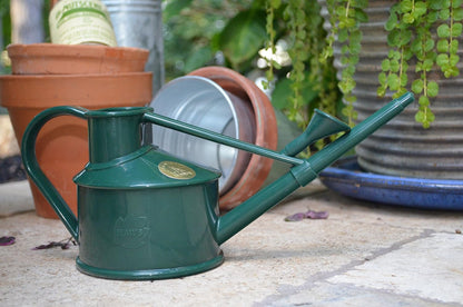 Indoor Plastic Watering Can | The HAWS Langley Sprinkler - One Pint | Pot Waterer | Fine Spray Rose | Recycled - Black
