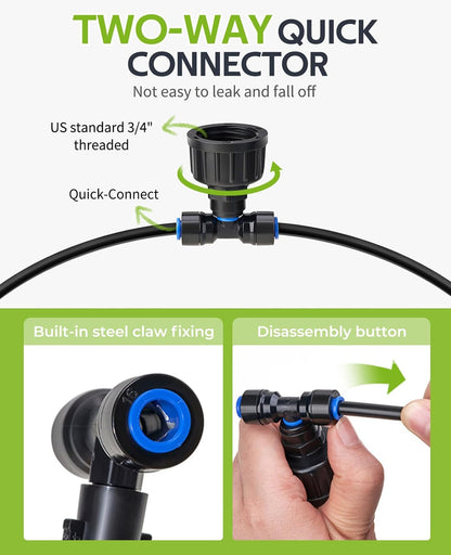 59FT Drip Irrigation Kit, Quick-Connect Garden Watering System