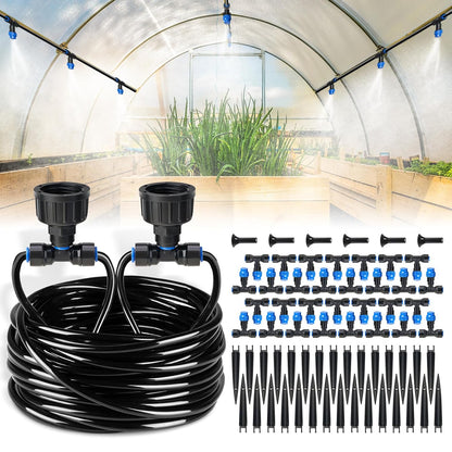 59FT Drip Irrigation Kit, Quick-Connect Garden Watering System