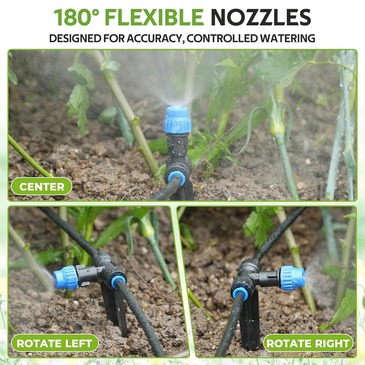 59FT Drip Irrigation Kit, Quick-Connect Garden Watering System