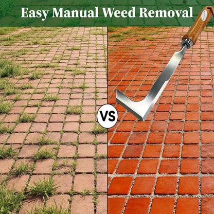 2 Pack Crack Weeder Tool with Bonus Root Hook, Lightweight Manual Weeding Tool for Sidewalk Cracks, Patio, Driveway & Pavers, Ergonomic Weed Remover for Grass, Moss & Small Weeds