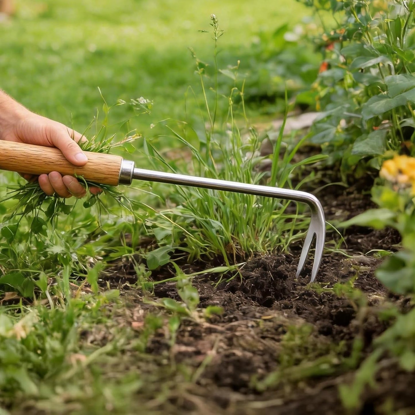 2 Pack Crack Weeder Tool with Bonus Root Hook, Lightweight Manual Weeding Tool for Sidewalk Cracks, Patio, Driveway & Pavers, Ergonomic Weed Remover for Grass, Moss & Small Weeds