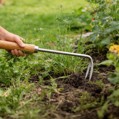 2 Pack Crack Weeder Tool with Bonus Root Hook, Lightweight Manual Weeding Tool for Sidewalk Cracks, Patio, Driveway & Pavers, Ergonomic Weed Remover for Grass, Moss & Small Weeds