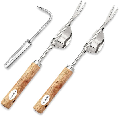 2 Pack Crack Weeder Tool with Bonus Root Hook, Lightweight Manual Weeding Tool for Sidewalk Cracks, Patio, Driveway & Pavers, Ergonomic Weed Remover for Grass, Moss & Small Weeds
