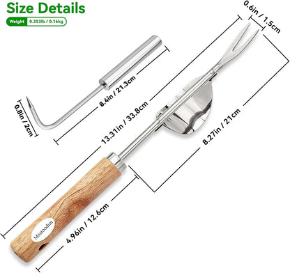 2 Pack Crack Weeder Tool with Bonus Root Hook, Lightweight Manual Weeding Tool for Sidewalk Cracks, Patio, Driveway & Pavers, Ergonomic Weed Remover for Grass, Moss & Small Weeds