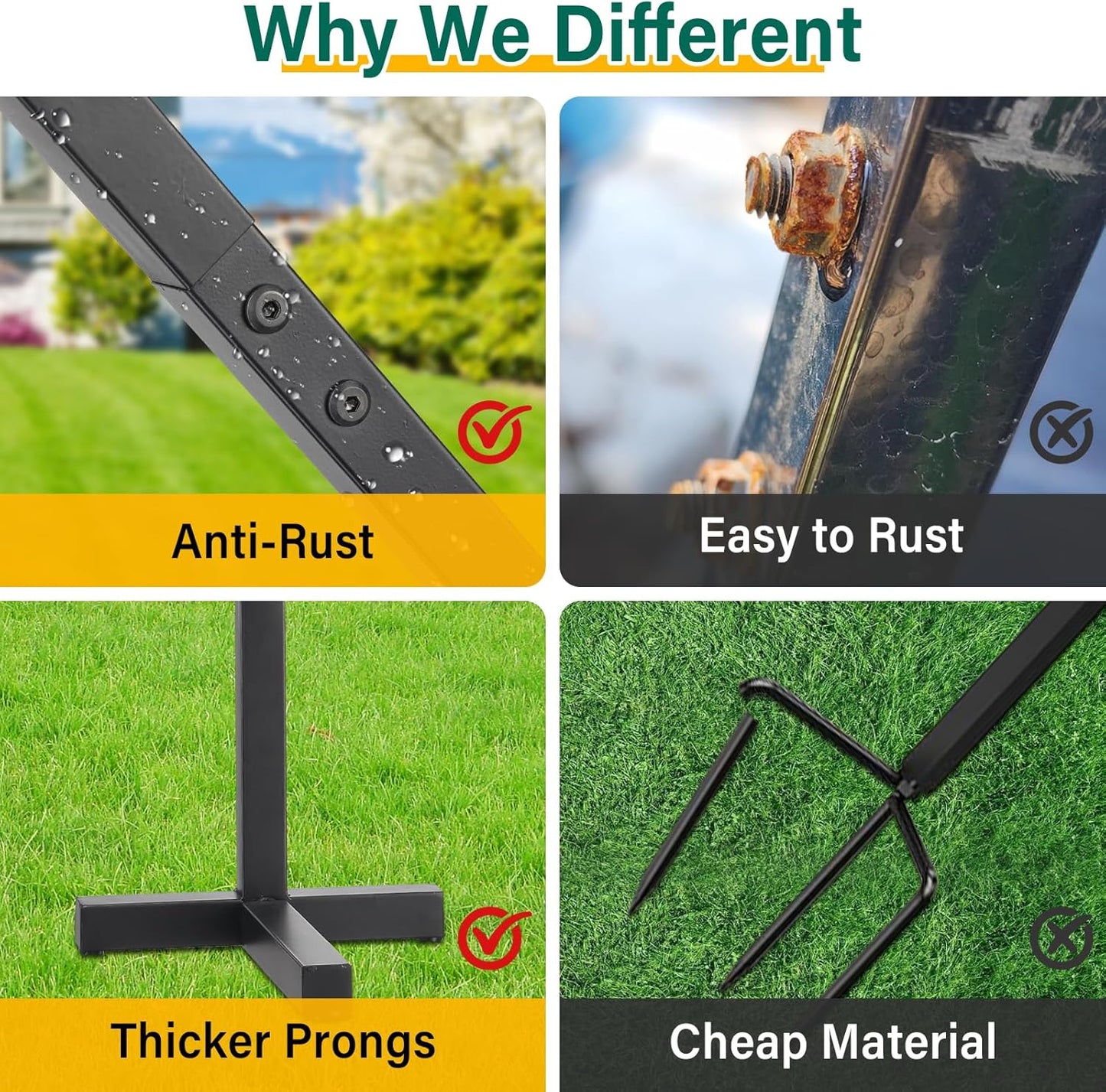 Outside Garden Hose Holder Freestanding Heavy Duty Metal Water Hose Stand Rack Holds 150Ft Detachable In Ground Hose Reel Stand for Lawn Yard Pipe Storage