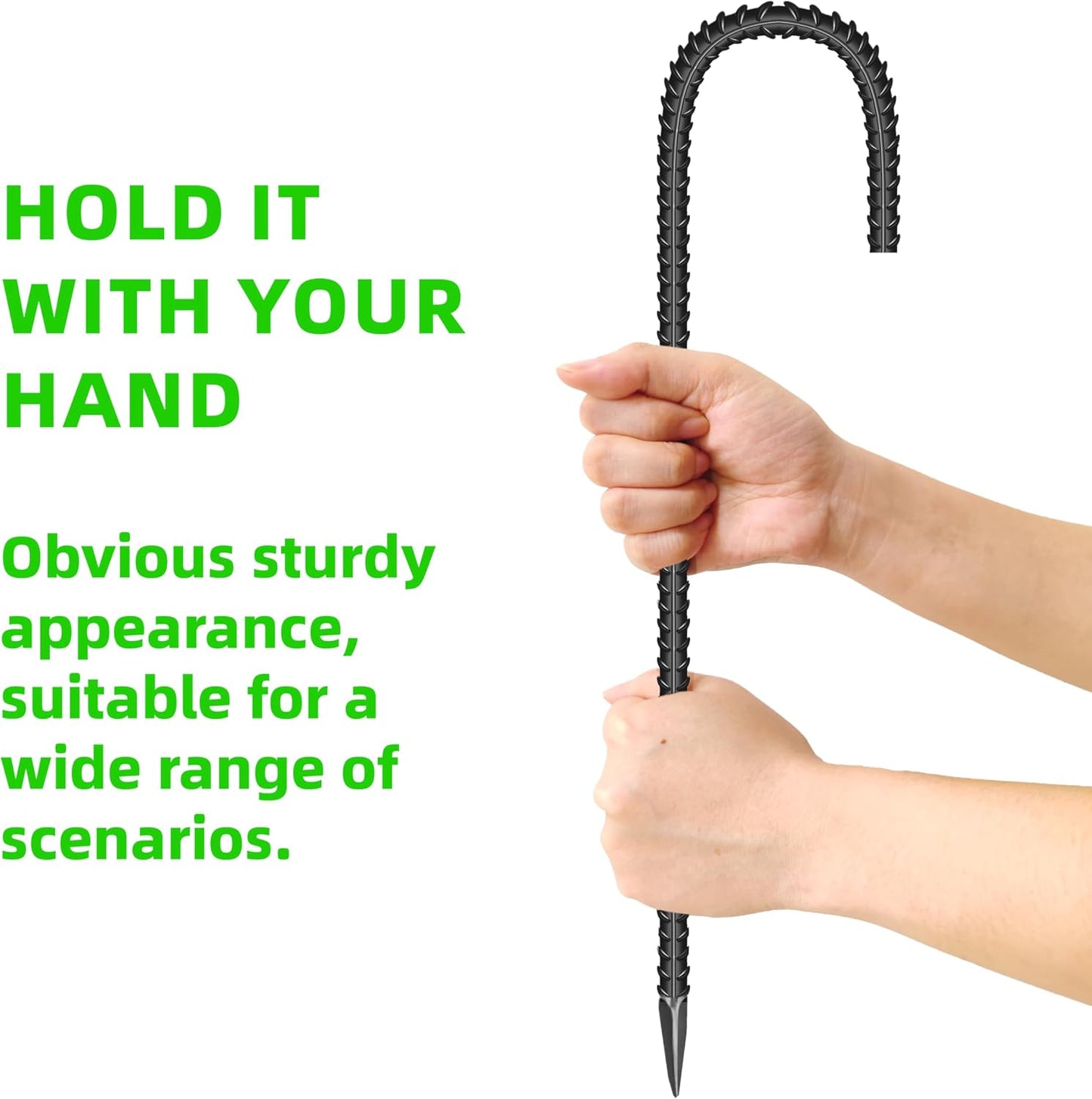 20 Pieces 12-Inch Garden Ground Stakes Galvanized Steel J Shape Hook Rebar Stakes - Heavy Duty Ground Anchors for Tents, Position Kits,Fences, and Trampolines