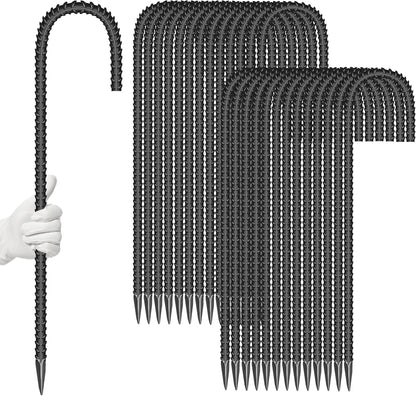 20 Pieces 12-Inch Garden Ground Stakes Galvanized Steel J Shape Hook Rebar Stakes - Heavy Duty Ground Anchors for Tents, Position Kits,Fences, and Trampolines