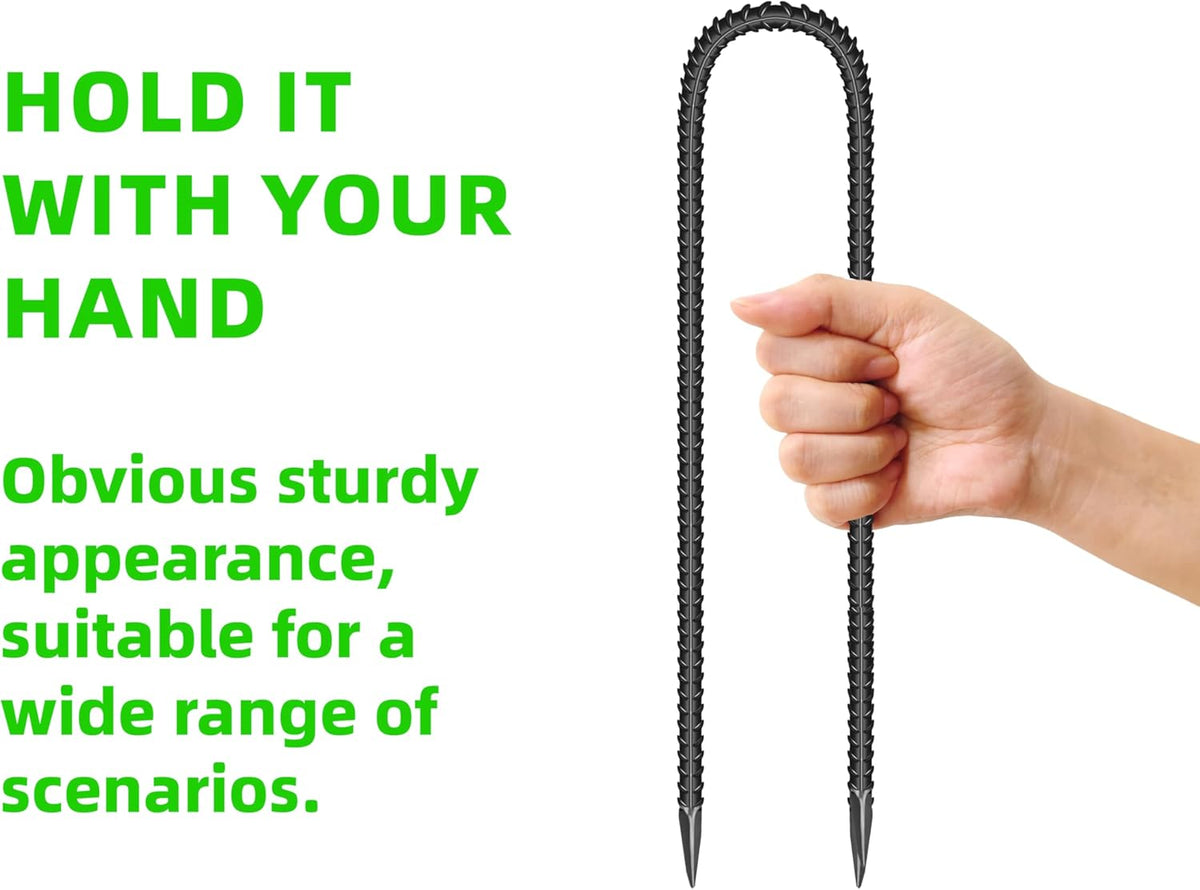 20 Pieces 12-Inch Garden Ground Stakes Galvanized Steel J Shape Hook Rebar Stakes - Heavy Duty Ground Anchors for Tents, Position Kits,Fences, and Trampolines