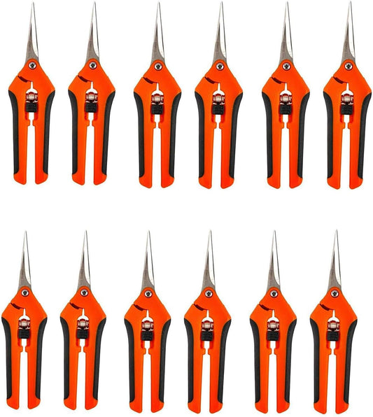 12 PCS Gardening Scissors 6.5 Inch Pruning Shears, Hand Pruner, Garden Trimming Scissors, Hand Pruning Snips with Stainless Steel Blades, Flower Cutters, Leaf Trimmer