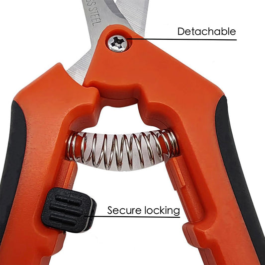 12 PCS Gardening Scissors 6.5 Inch Pruning Shears, Hand Pruner, Garden Trimming Scissors, Hand Pruning Snips with Stainless Steel Blades, Flower Cutters, Leaf Trimmer