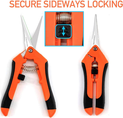 12 PCS Gardening Scissors 6.5 Inch Pruning Shears, Hand Pruner, Garden Trimming Scissors, Hand Pruning Snips with Stainless Steel Blades, Flower Cutters, Leaf Trimmer