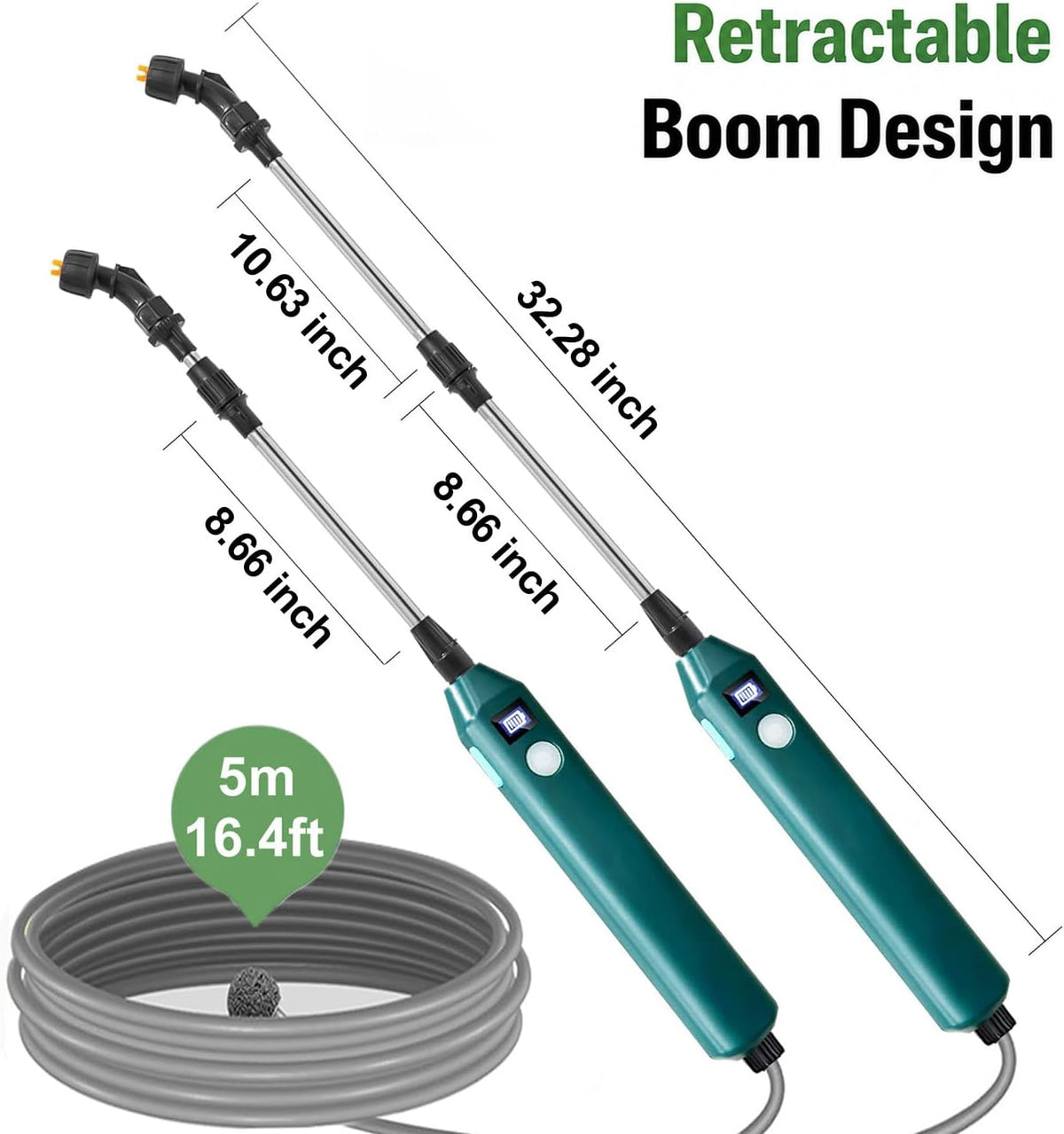 Battery Powered Sprayer Wand, 32" Electric Weed Sprayer Telescopic Wand