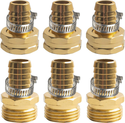 Garden Hose Repair Connector with Clamps, Fit for 3/4" or 5/8" Garden Hose Fitting, Male and Female Hose Adapter Water Hose Repair Kit, 5 Set