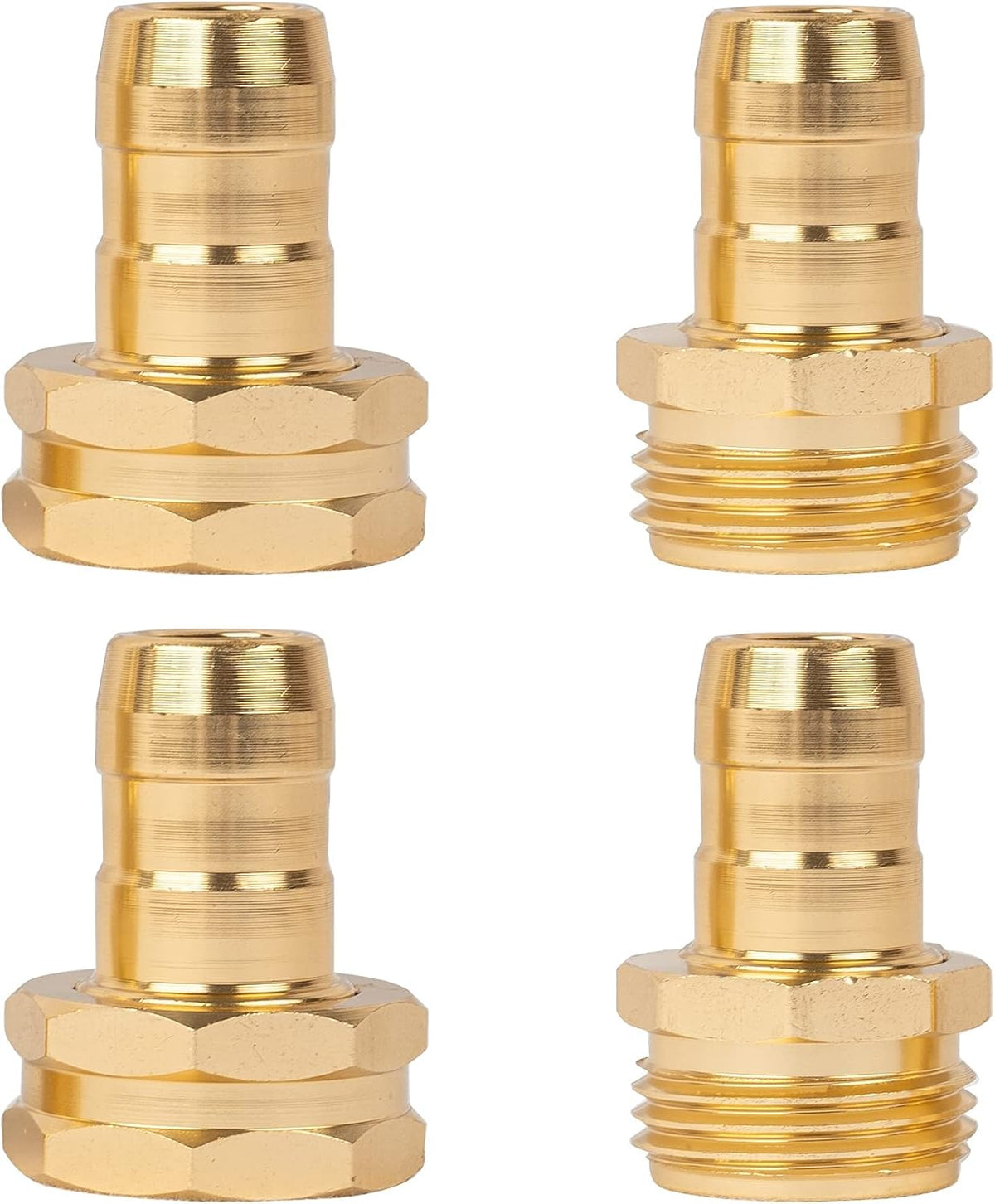 Garden Hose Repair Connector with Clamps, Fit for 3/4" or 5/8" Garden Hose Fitting, Male and Female Hose Adapter Water Hose Repair Kit, 5 Set