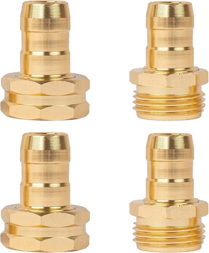 Garden Hose Repair Connector with Clamps, Fit for 3/4" or 5/8" Garden Hose Fitting, Male and Female Hose Adapter Water Hose Repair Kit, 5 Set
