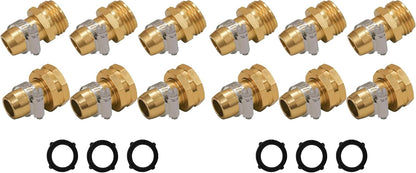 Garden Hose Repair Connector with Clamps, Fit for 3/4" or 5/8" Garden Hose Fitting, Male and Female Hose Adapter Water Hose Repair Kit, 5 Set