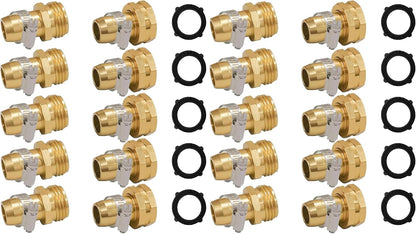Garden Hose Repair Connector with Clamps, Fit for 3/4" or 5/8" Garden Hose Fitting, Male and Female Hose Adapter Water Hose Repair Kit, 5 Set