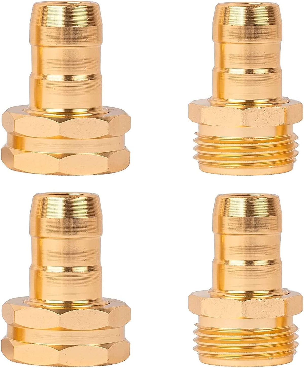 Garden Hose Repair Connector with Clamps, Fit for 3/4" or 5/8" Garden Hose Fitting, Male and Female Hose Adapter Water Hose Repair Kit, 5 Set