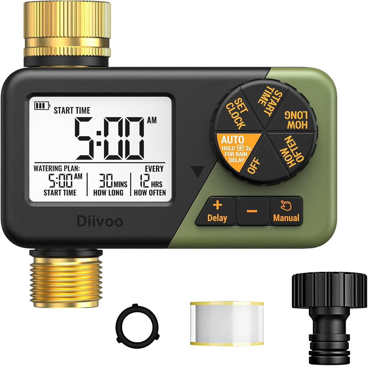 Brass Irrigation Timer, Faucet Timer for Outdoor Watering