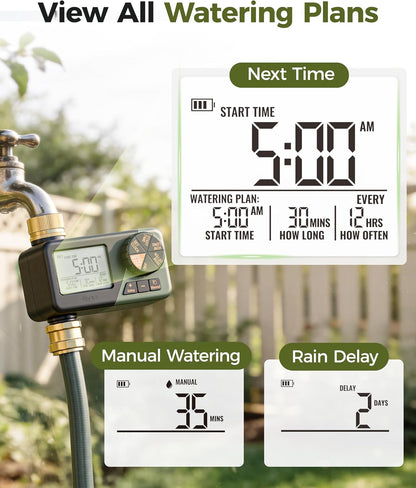 Brass Irrigation Timer, Faucet Timer for Outdoor Watering