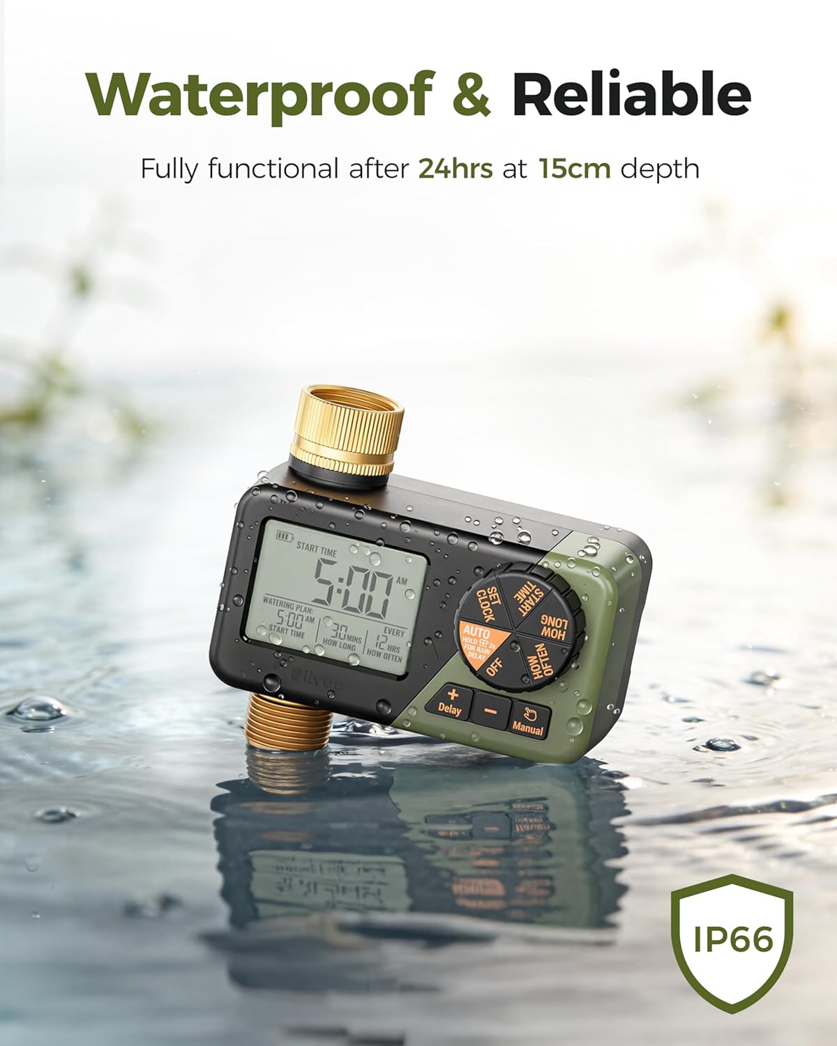 Brass Irrigation Timer, Faucet Timer for Outdoor Watering