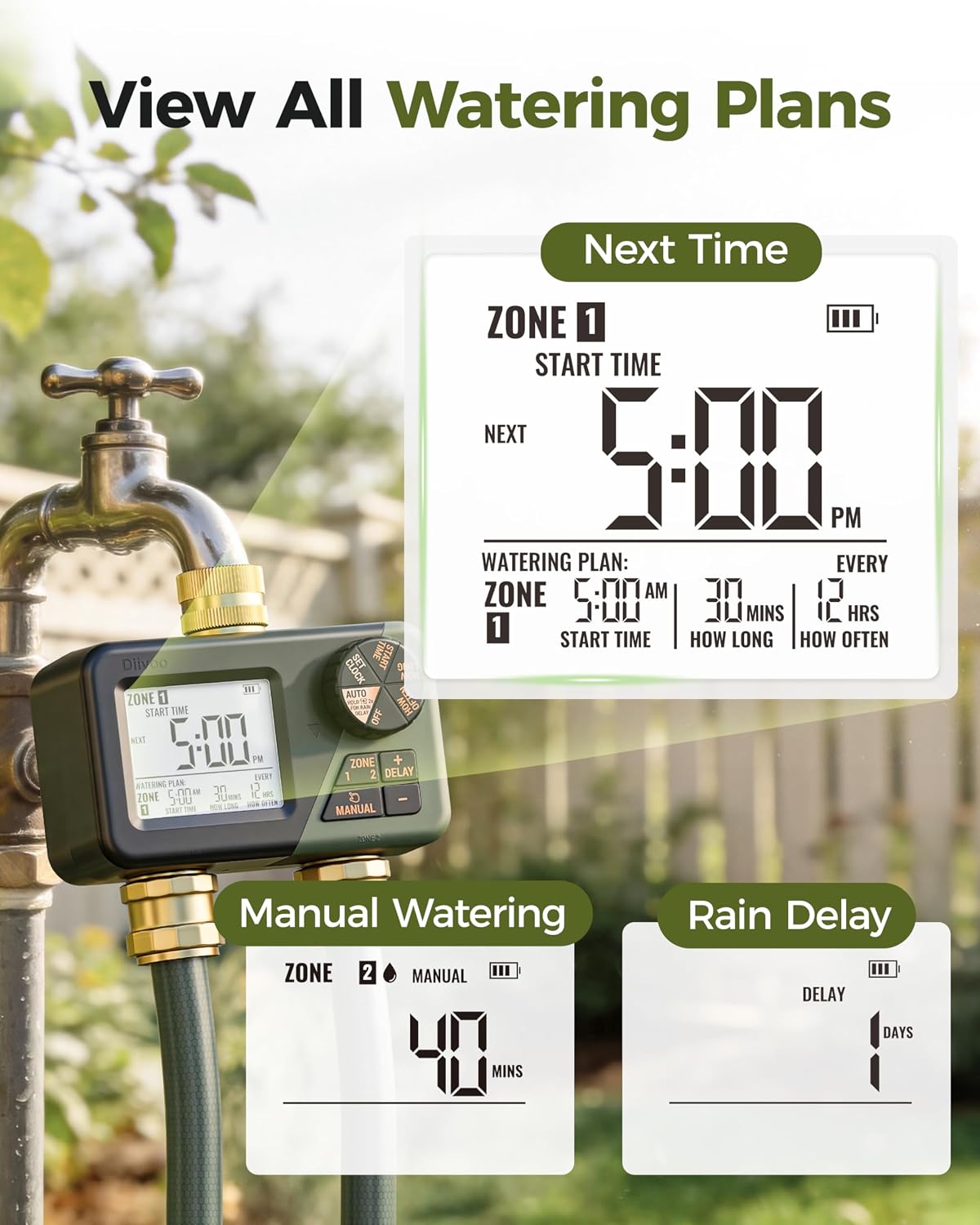 Brass Irrigation Timer, Faucet Timer for Outdoor Watering