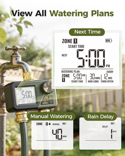 Brass Irrigation Timer, Faucet Timer for Outdoor Watering